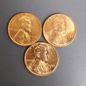 3 Beautiful Uncirculated Wheat Penny Lot